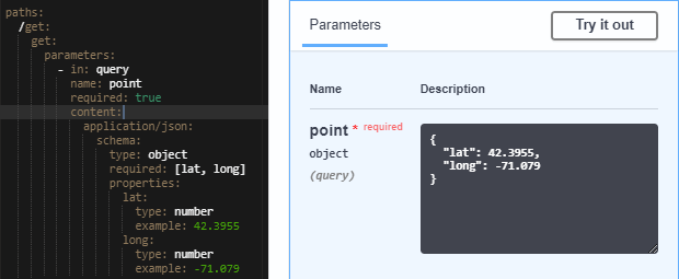 Parameter with 'content' Parameter with 'content'