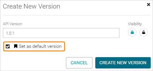 Set the default version Set the default version