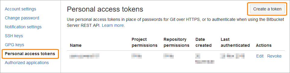 Creating a personal access token in Bitbucket Server Creating a personal access token in Bitbucket Server