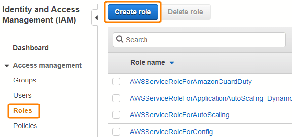 Creating a new role Creating a new role