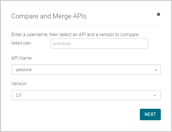 Selecting an API to compare with