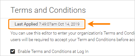 Date and time when Terms & Conditions were last updated