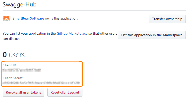 GitHub client ID and secret