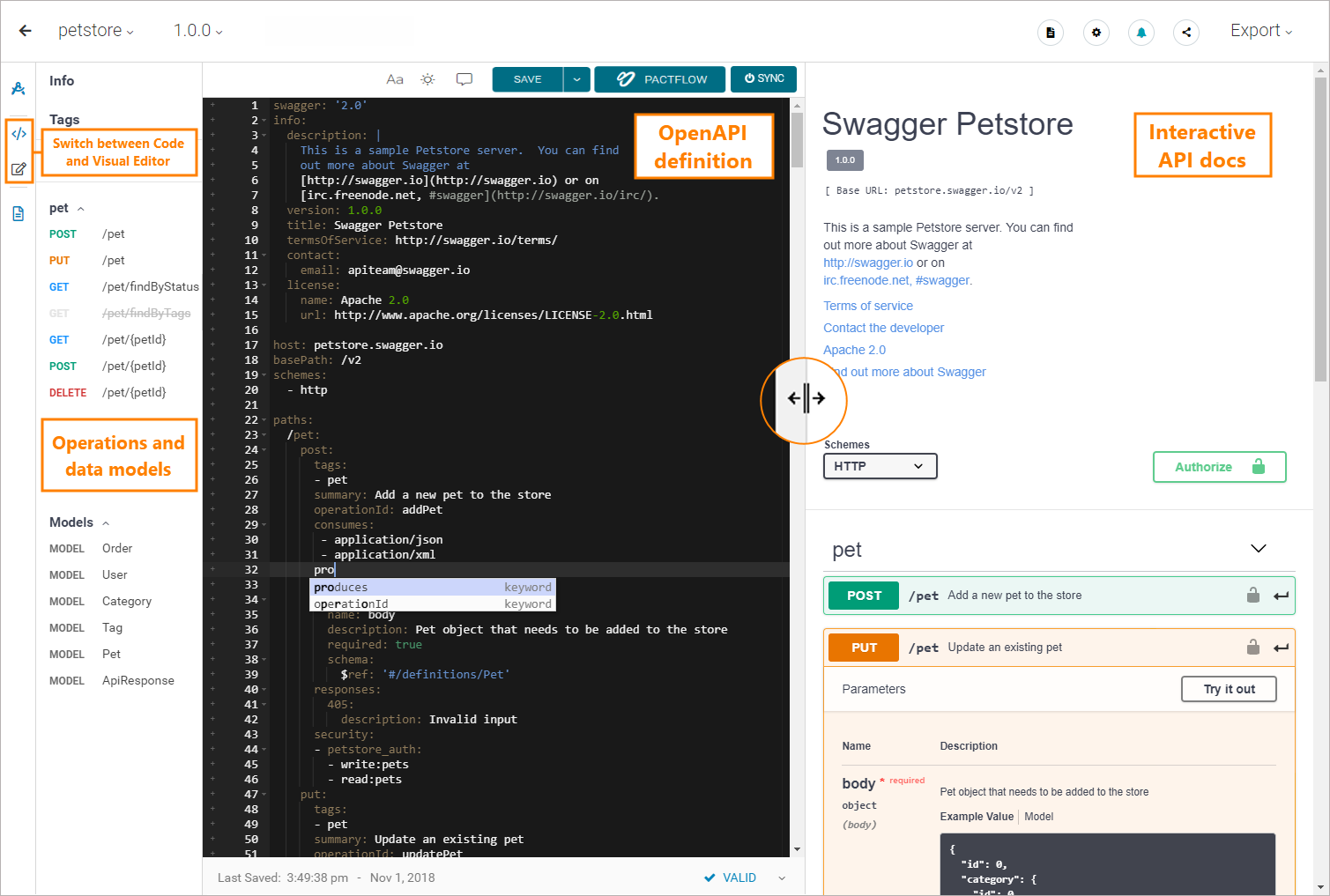 API page on SwaggerHub