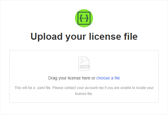 Upload your license file