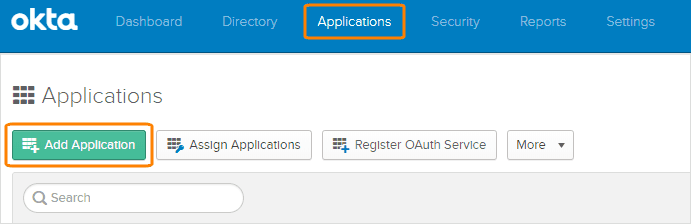 Adding an application in Okta