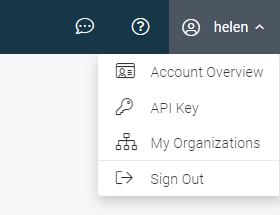 User profile menu