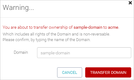 Transferring domain ownership: Confirmation