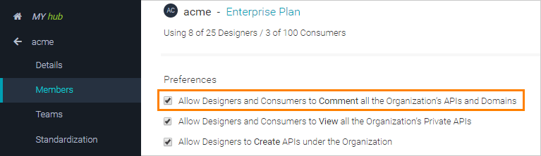 Allow Designers and Consumers to Comment all the Organization’s APIs and Domains