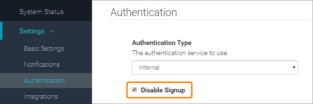 'Disable Signup' option
