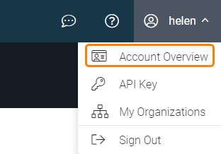 Account overview menu item
