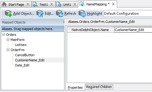 Sample Name Mapping for a Delphi application