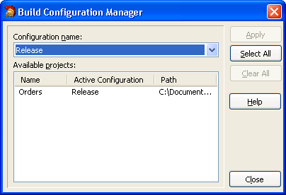 Build Configuration Manager Dialog