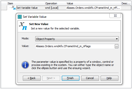 Saving a Visual C++ object’s native property value to a test variable