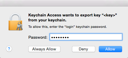 Keychain password