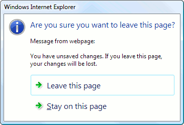 The OnBeforeUnload message in Internet Explorer
