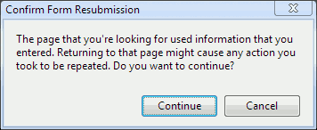 The Resend information message in Chrome