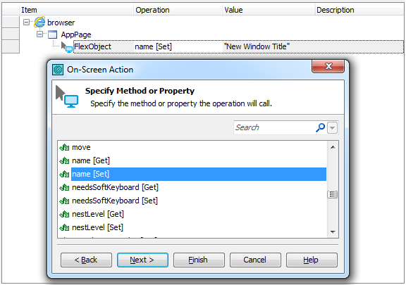 Setting a new value for a Flex object’s native property