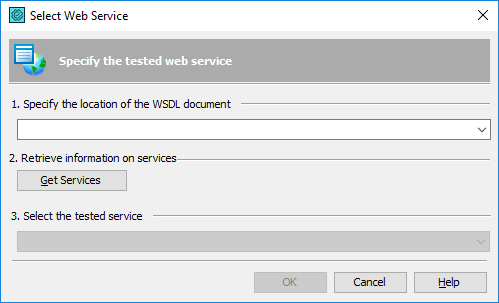 Select Web Service Dialog