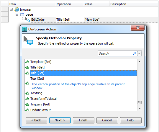 Setting a new value for a Silverlight object's native property