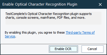 Enable the Optical Character Recognition plugin provided by the Intelligent Quality add-on