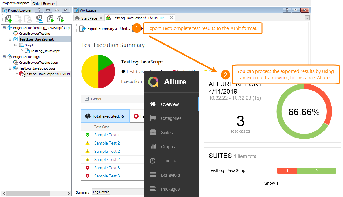 What's new in TestComplete 14.10: Exporting a Summary report to Allure