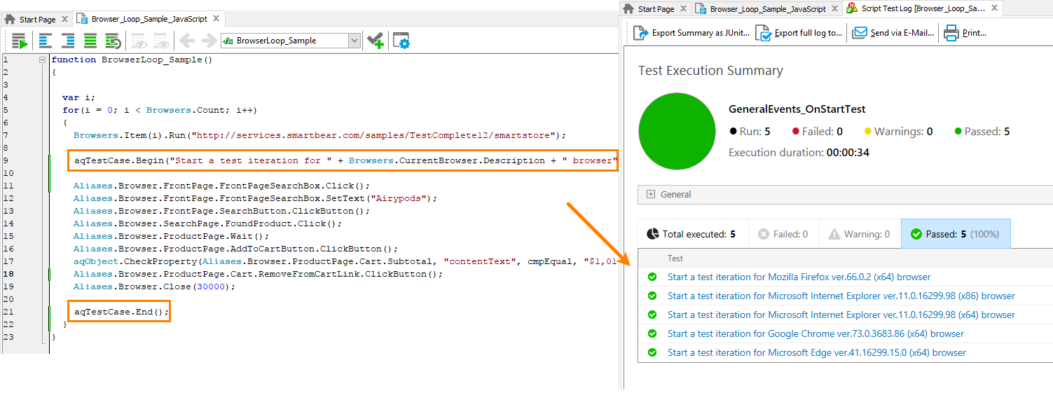 What's new in TestComplete 14.10: Adding arbitrary code fragments to the Summary report