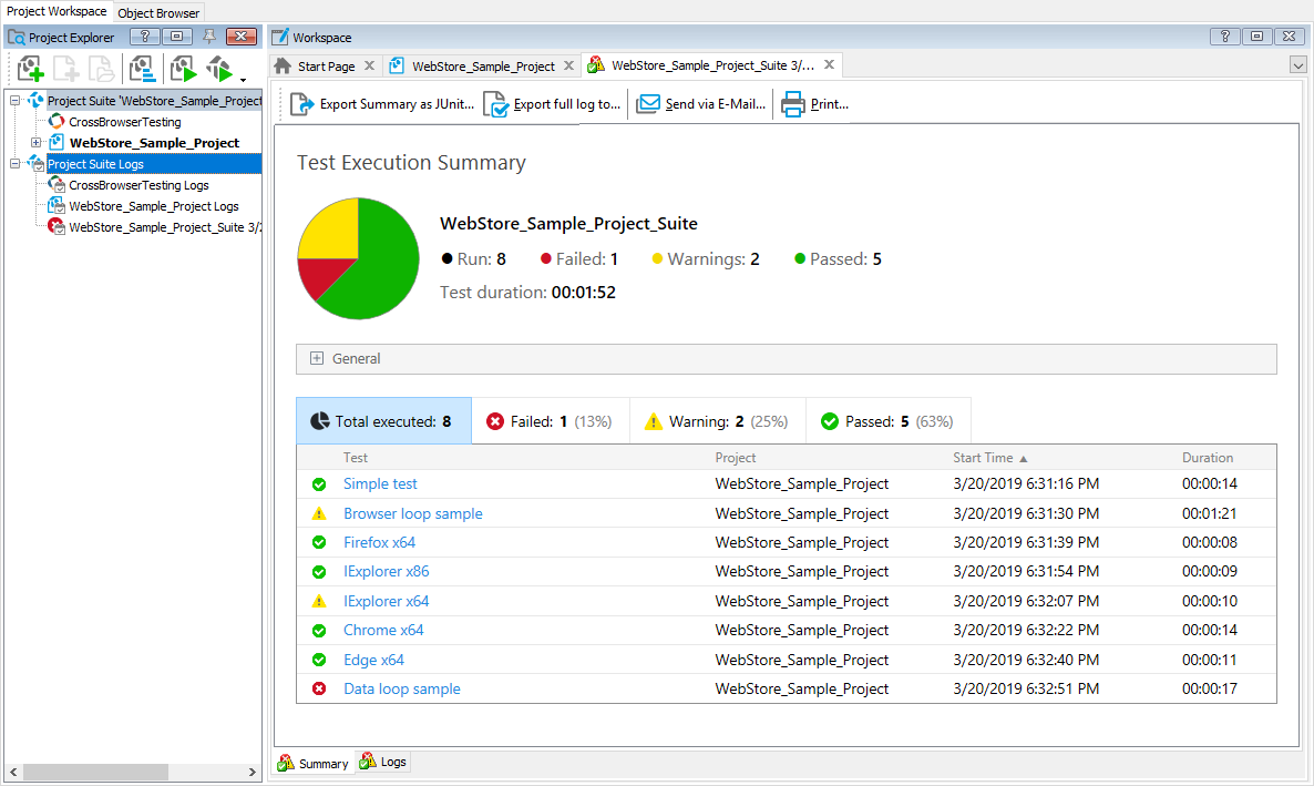 What's new in TestComplete 14.10: Summary report