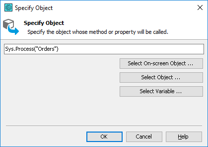 Specify Object Dialog