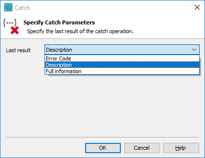 Specifying the Catch parameters