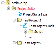 An incorrect way to pack a project suite to run