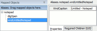 Notepad objects in Name Mapping