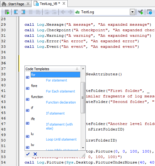 Code Templates Testcomplete Documentation