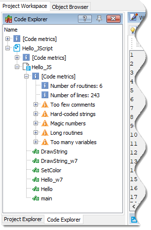 Code Explorer Panel