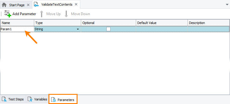 Creating a keyword test parameter to parameterize a checkpoint