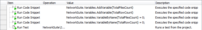 Creating a network suite variable from a keyword test