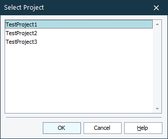 The Select Project Dialog