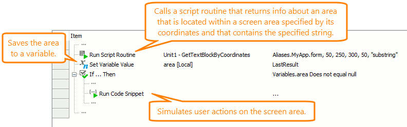 Get a screen area that contains the needed text