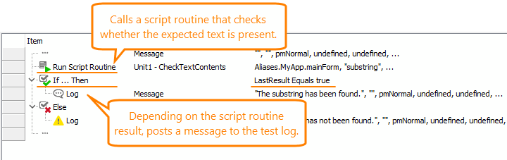 Check whether the recognized text contains the expected substring
