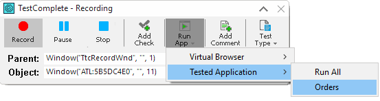 Launching the Tested Application