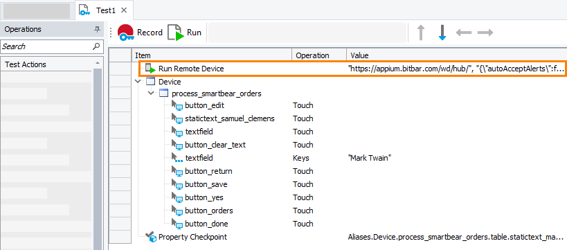 Getting Started With TestComplete (iOS): Run Remote Device operation
