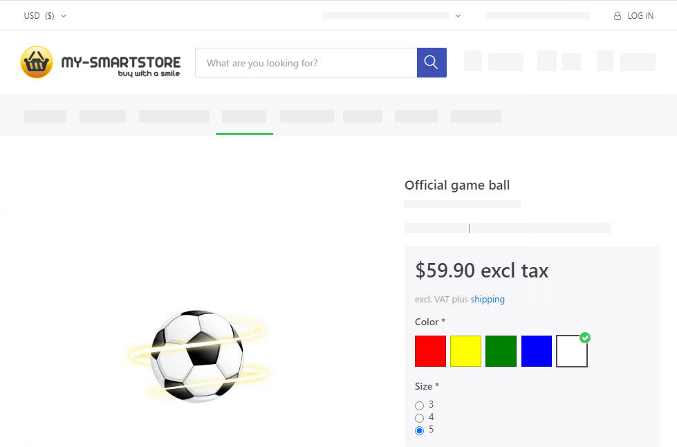 Getting Started with TestComplete (Web): Official game ball item page