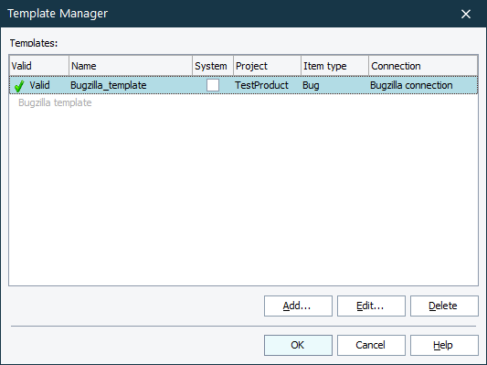 Template Manager Dialog