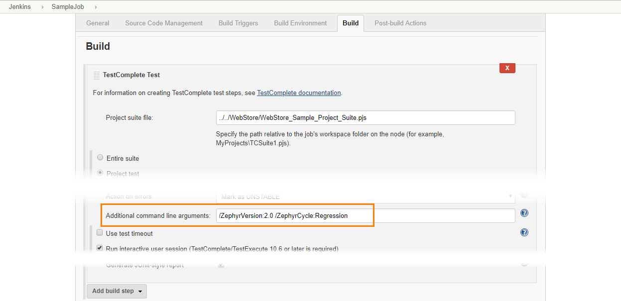 Setting the target Jira project release and test cycle in Jenkins (freestyle job)