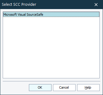 Select SCC Provider Dialog