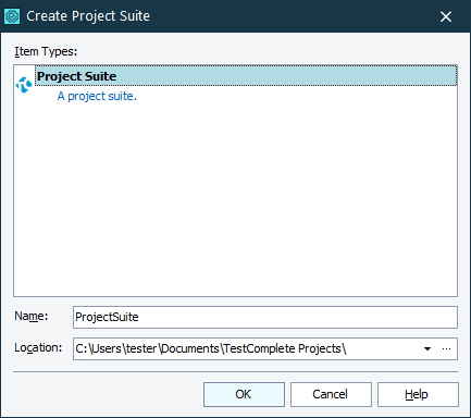 Create Project Suite Dialog