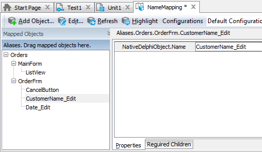 Sample Name Mapping for a Delphi application