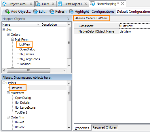 Sample Name Mapping for a Delphi application