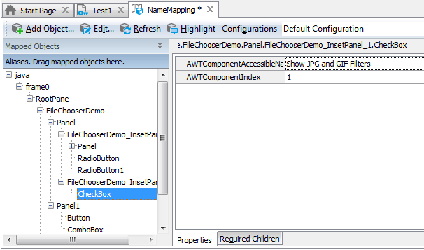 Sample Name Mapping for a Java application