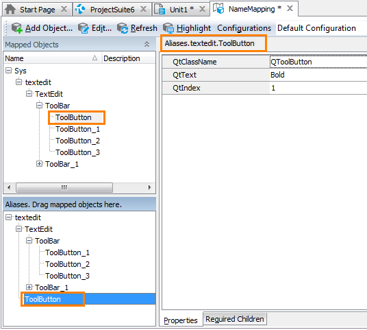 Sample Name Mapping for a Qt application